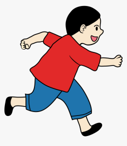 Female Little Boy Run Clipart