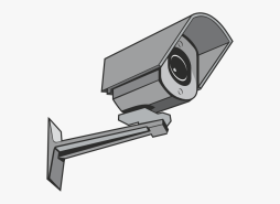 Gray Security Camera, Survrillance Camera Clip Art