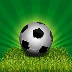 Soccer Ball Green Background Clipart