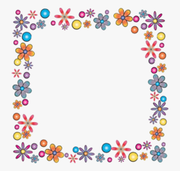 Flower Summer Border Clipart, Frame border, colors