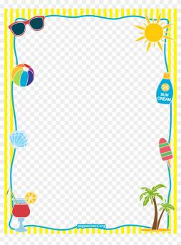 Cute Summer Border School image Clipart Png, Vacation