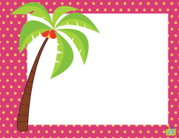 Palm and Red Summer Clip Art, Border Clipart