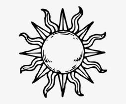 Black and White Beautiful Sun Clipart