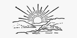 Free Black and White Sunset Clipart