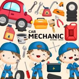 Mechanical Car Tools Clip Art