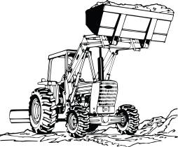 Tractor Clipart Black and White