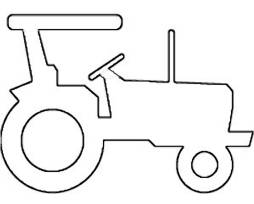 Cute Tractor Black White Clipart Png