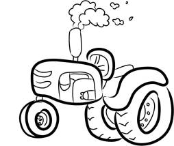 Tractor Black and White Clipart Png