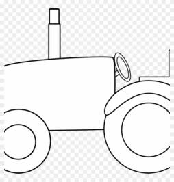 Clipart of a Tractor Black and White