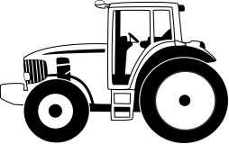 Cute Tractor Clipart Black and White Png