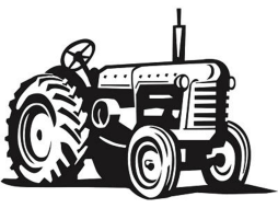 Free John deere Tractor Black and White Transparent Png