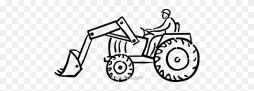 Download Farmen ona Tractor Royalt Black and White Clipart