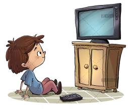 Transparent Background Clipart of Boy Watching Tv