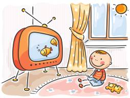 Watching, Tv, Television, Kid, Baby, Clipart