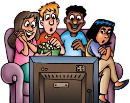 Cartoon Watching Tv free Clip Art