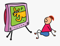 Cartoon Kids Watching Tv Clipart Transparent Background