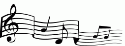 Black Music Notes, Clipart, Wavy Music Staff Png