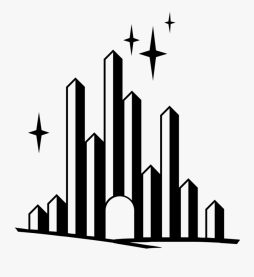 Wizard of oz City Clipart Black and White