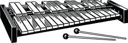 Xylophone Black and White Clipart